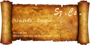 Szajkó Csaba névjegykártya