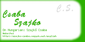 csaba szajko business card