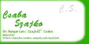 csaba szajko business card